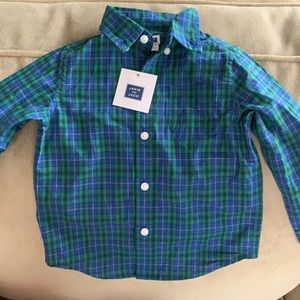 Janie and Jack Blue Plaid Button Down